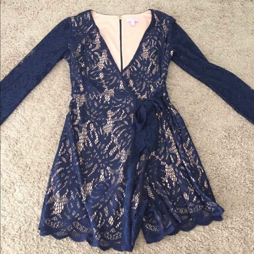 ISO Navy Tiki Wrap Romper ISO
